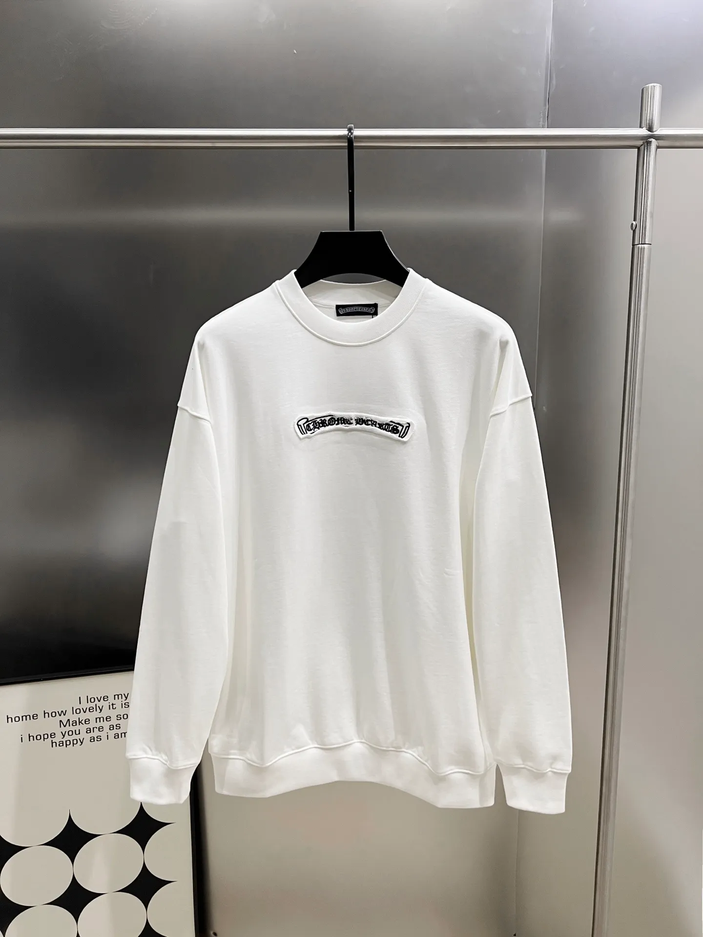 🅿️290 CH Crow 2025 autumn and winter new round neck long-sleeved sweatshirt, horseshoe Sanskrit letters + cross three-dimensional embroidery process, the real thing is great🔥Same style for men and women, loose version, size S M L XL XXL five sizes black white